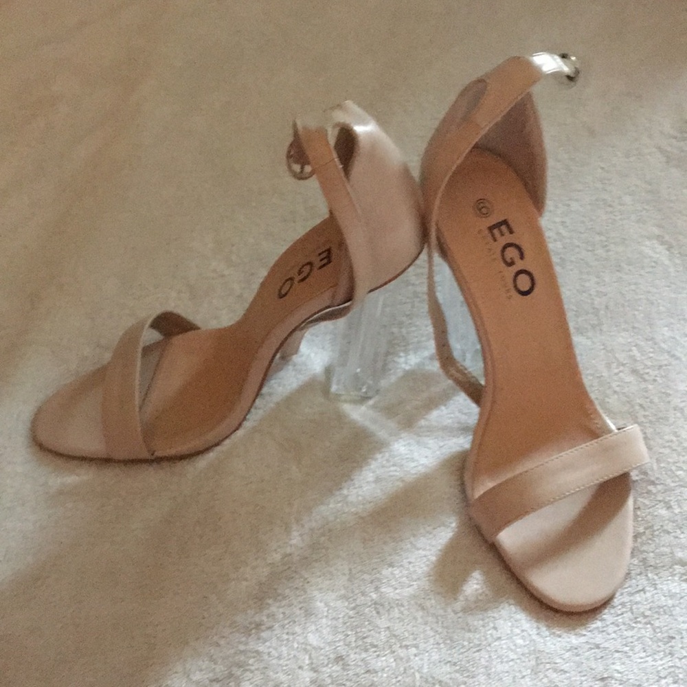 Ego Shoes size 9 clear heels